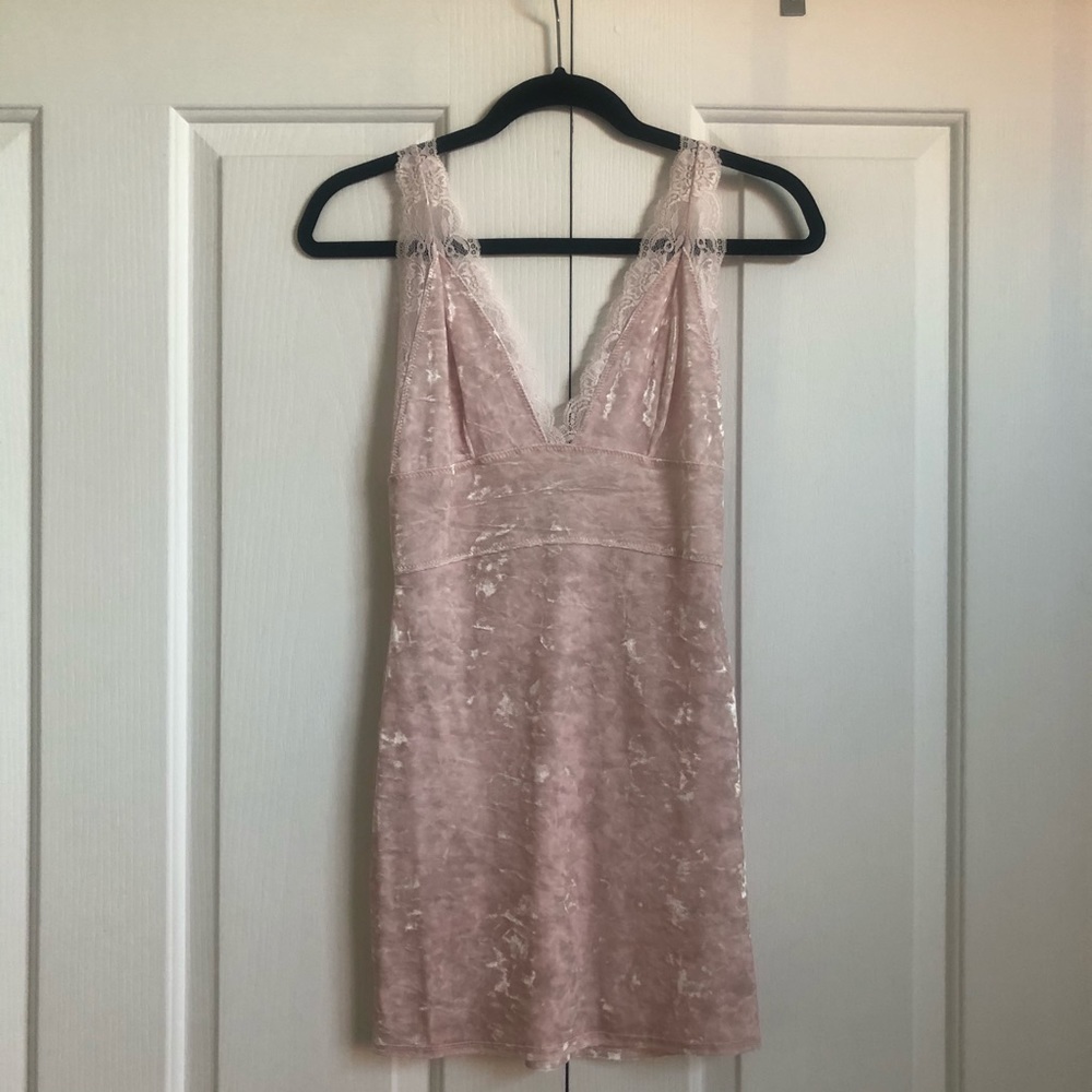 Ice pink velvet crush dress